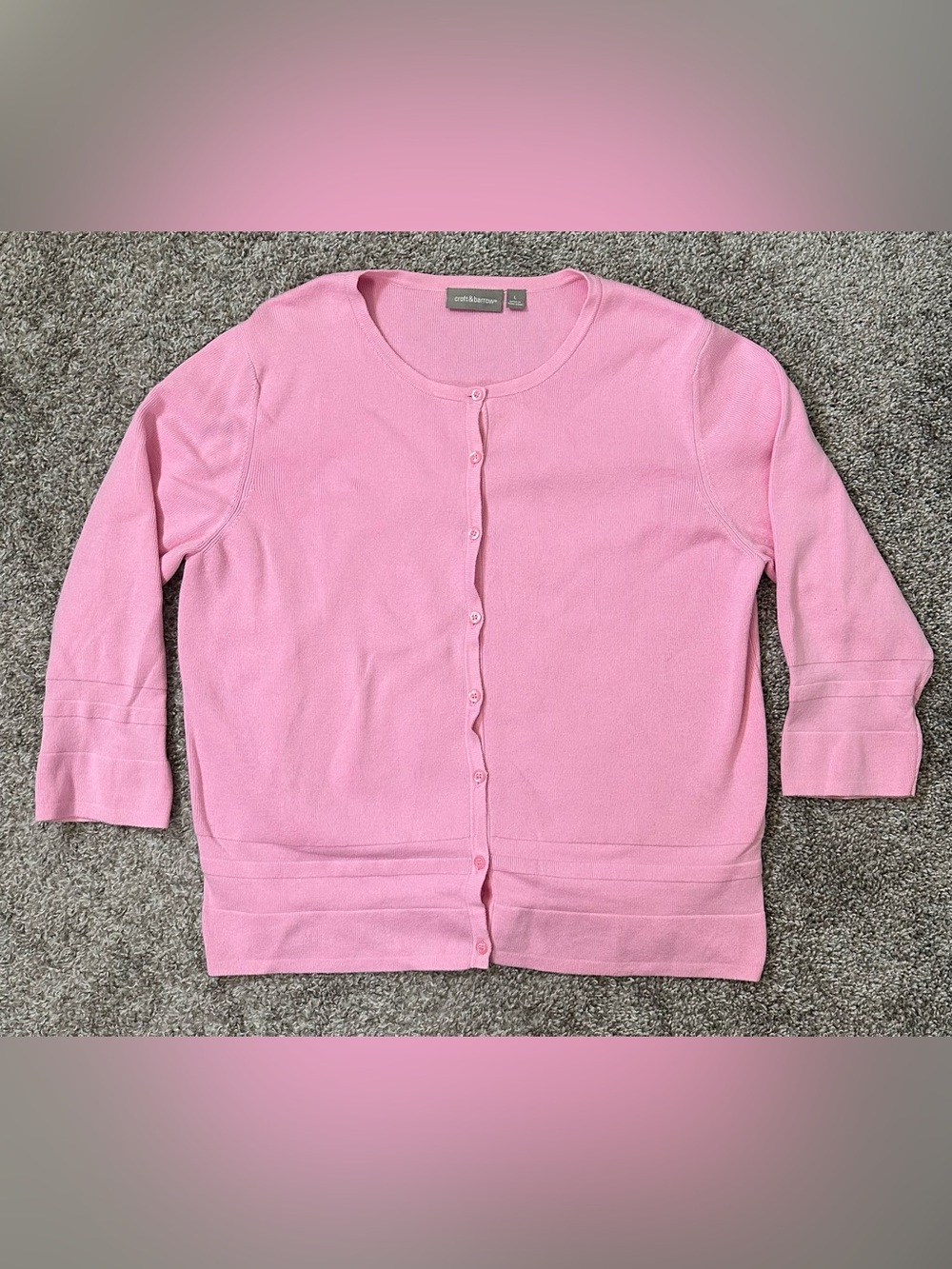 croft & barrow Pink Button-Front Cardigan